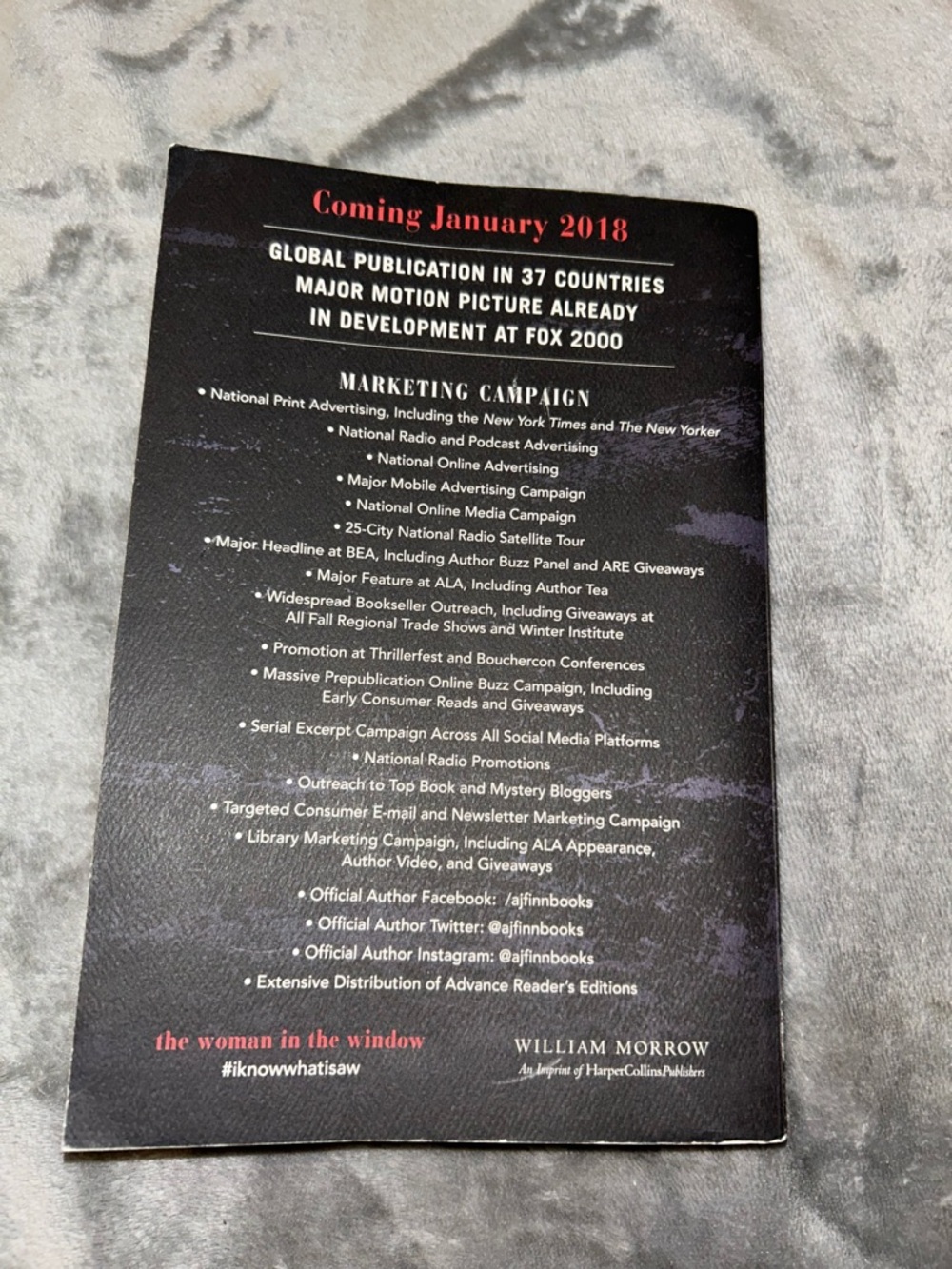 The Woman in the Window: A Novel by A. J. Finn, Paperback, 2018 - Picture 10 of 11